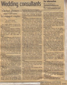 KC Star - Wedding Consultants, 2-6-2003