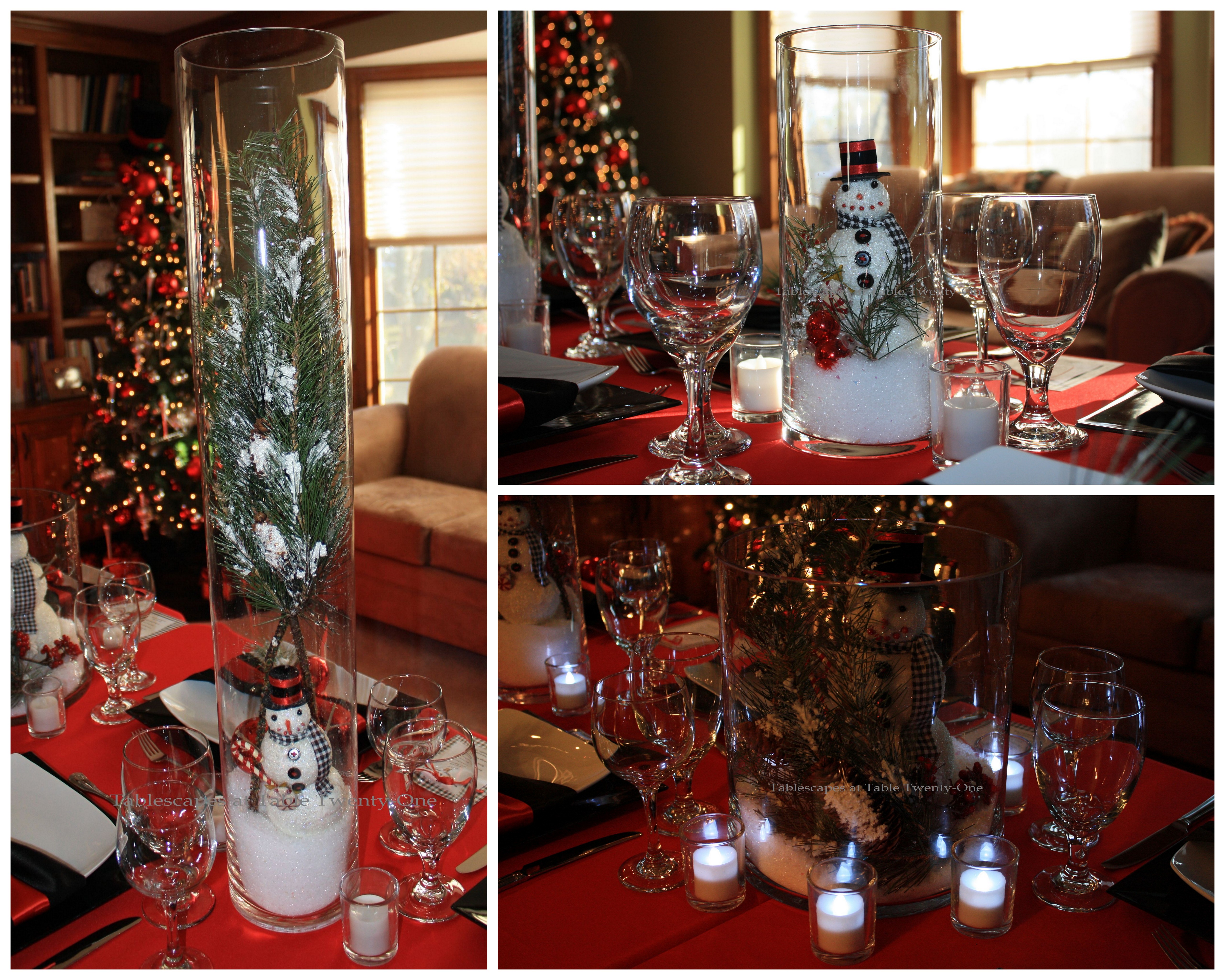 Centerpiece cylinder collage