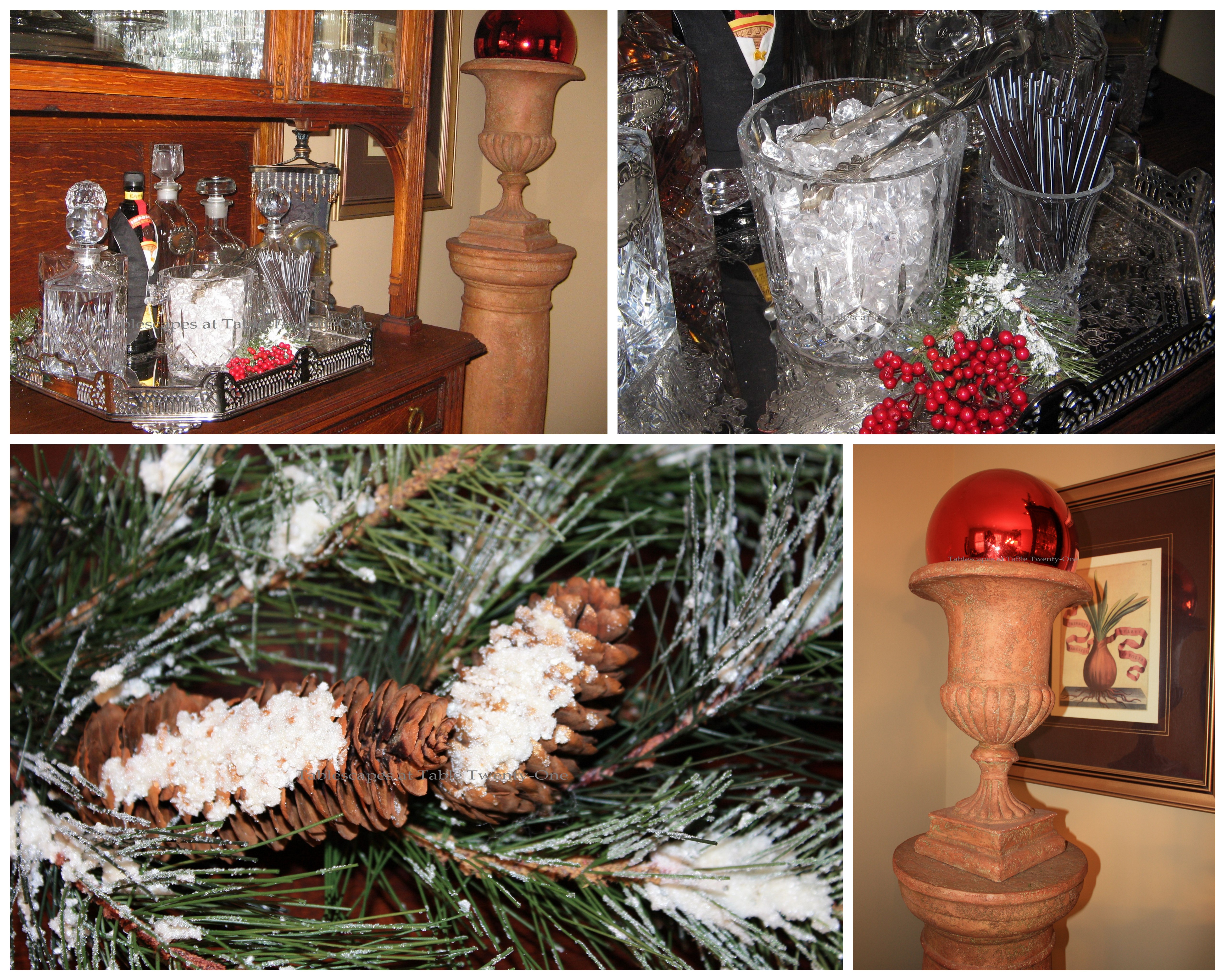 Drink tray, urn collage