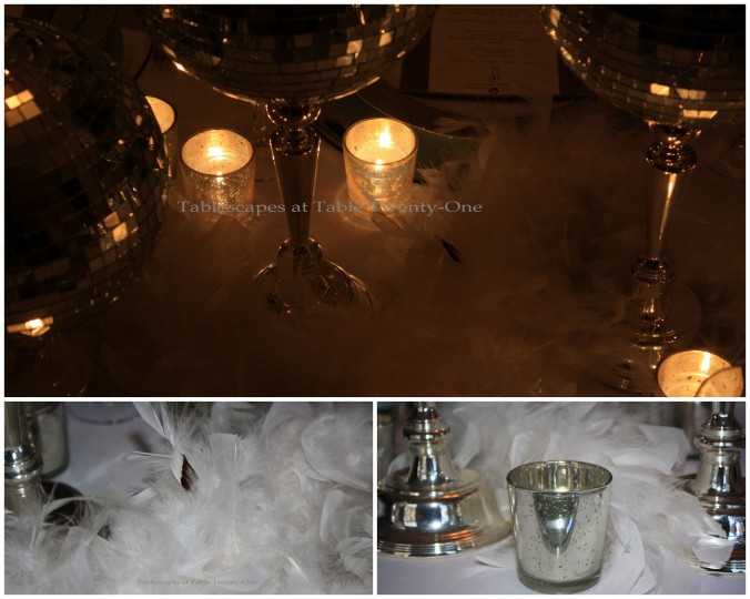 Feather boa & votive candle collage