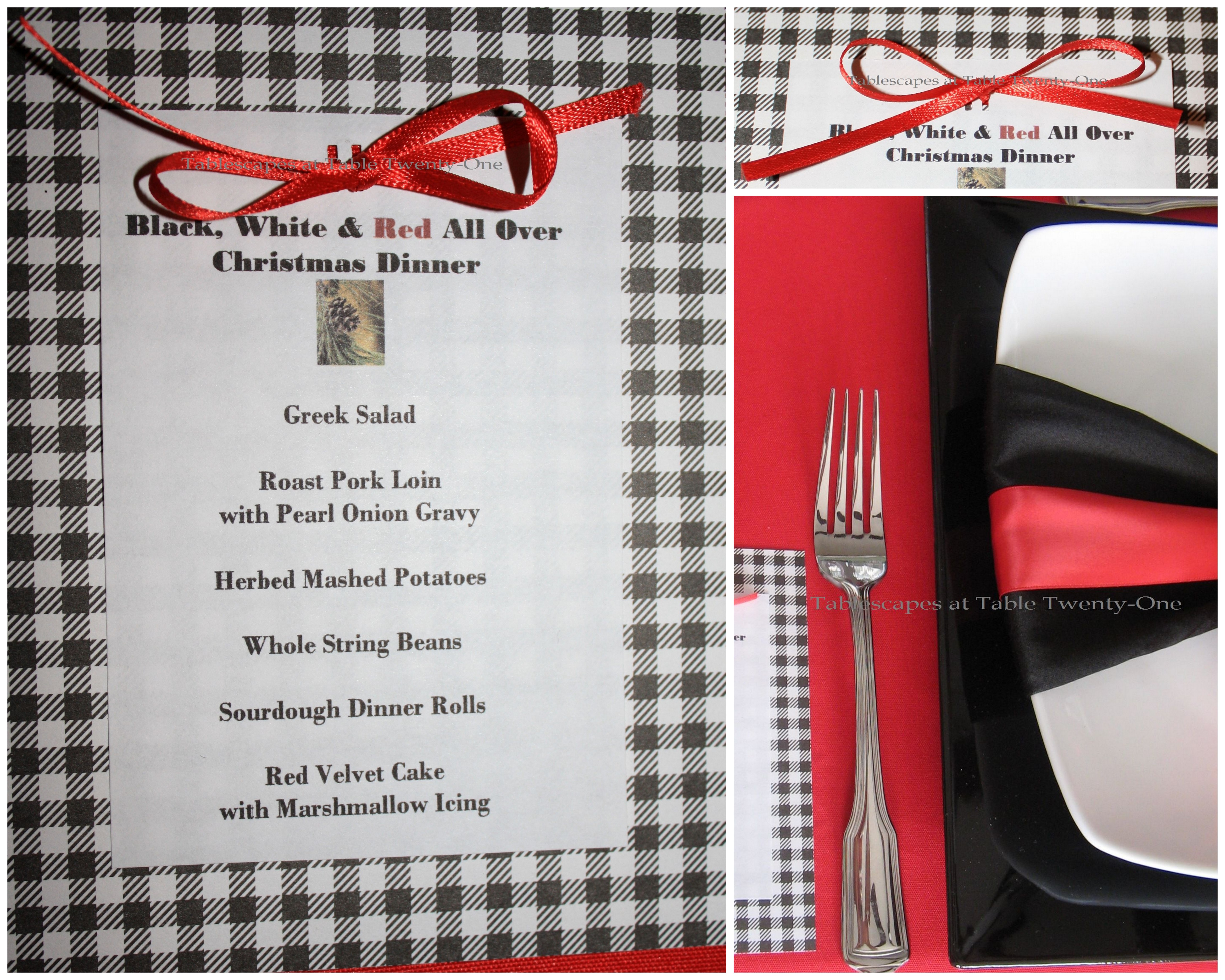 Flatware & menu collage