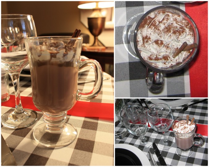 Hot chocolate & stemware collage