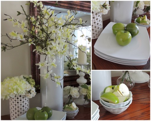Buffet apple and orchid floral collage