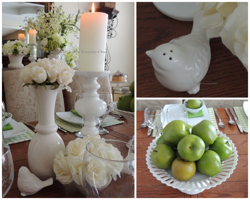 Floral, bowl of apples, pepper shaker collage