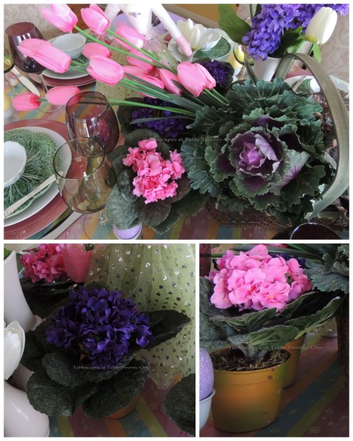 Table floral collage