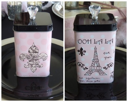 Canister on plate collage