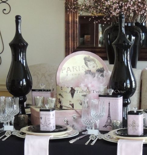 French Poodle hat box centerpiece - Tablescapes at Table Twenty-One