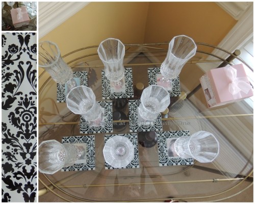 Flute, box, coaster design collage