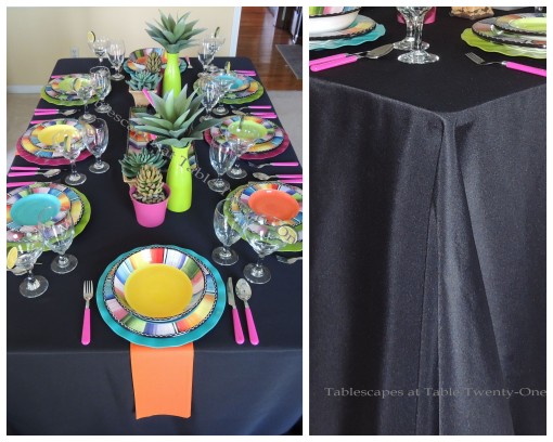 Table, linen pleat collage