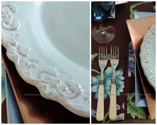 Tablescapes at Table Twenty-One: Float Like a Butterfly - Flatware, Rim Shot collage