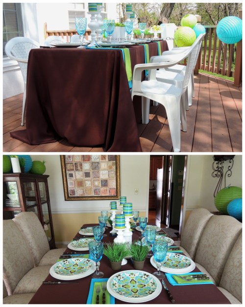 Tablescapes at Table Twenty-One - Butterfly Kaleidoscope: Full table in and out collage