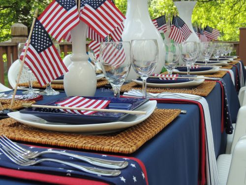 Multiple place settings - Stars & Stripes, Tablescapes at Table Twenty-One