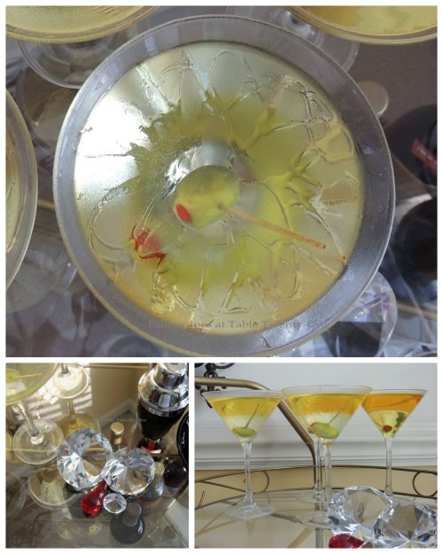 Tablescapes at Table Twenty-One – Diamonds Are a Material Girl’s Best Friend: Martinis, bling collage
