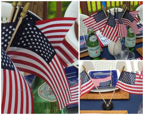 Table flags & Pelligrino collage