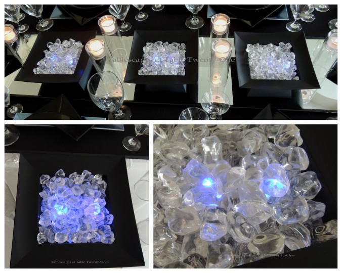 Tablescapes at Table Twenty-One, New Year’s Eve Tablescape – Hooray for Vodka!: Centerpiece bowls of ice collage