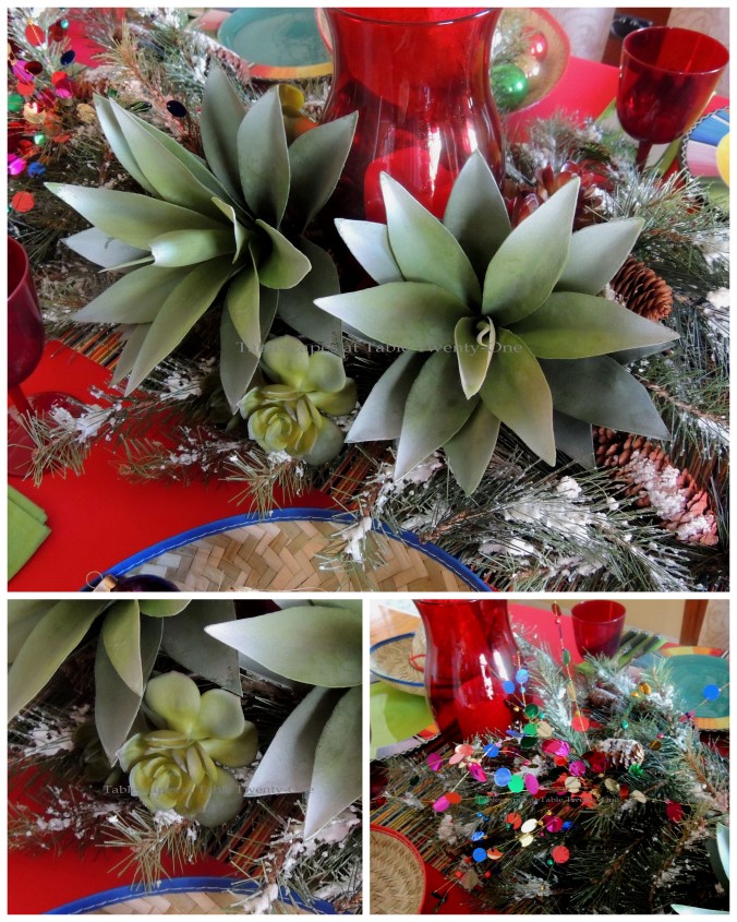 Tablescapes at Table Twenty-One – Christmas Fiesta: Centerpiece details