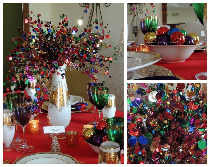 Tablescapes at Table Twenty-One, Merry & Bright Multi-Color Christmas: Centerpiece elements