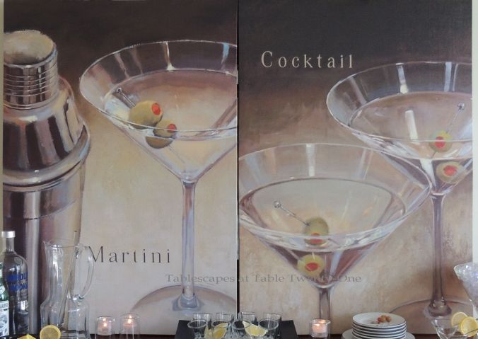Tablescapes at Table Twenty-One, New Year’s Eve Tablescape – Hooray for Vodka!: Martini canvas art