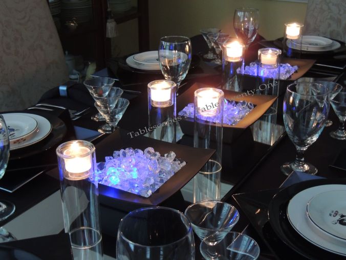 Tablescapes at Table Twenty-One, New Year’s Eve Tablescape – Hooray for Vodka!: Full centerpiece