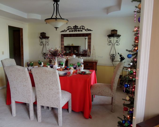 Tablescapes at Table Twenty-One, Merry & Bright Multi-Color Christmas: Full dining room