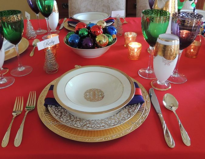 Tablescapes at Table Twenty-One, Merry & Bright Multi-Color Christmas: Place setting