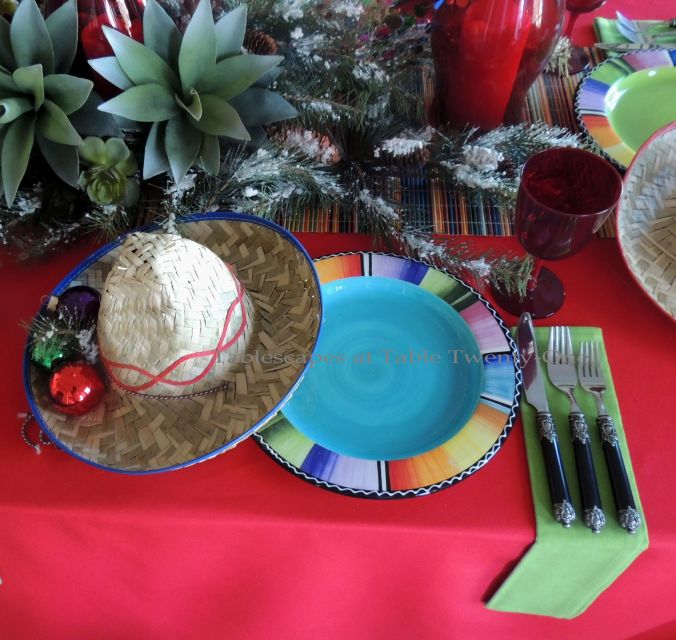Tablescapes at Table Twenty-One – Christmas Fiesta: Single place setting
