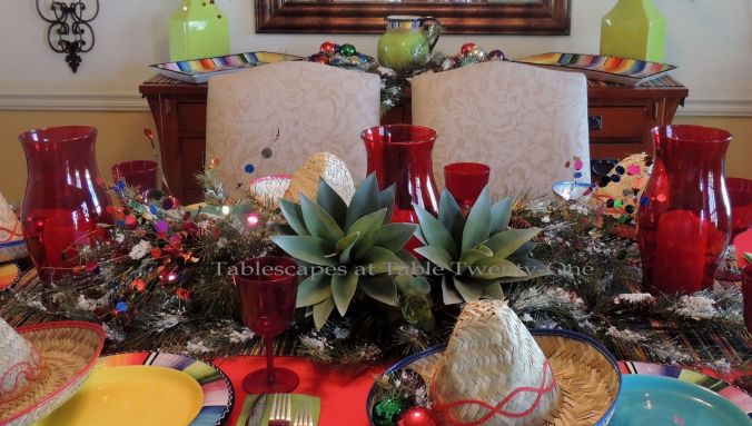 Tablescapes at Table Twenty-One – Christmas Fiesta: Full centerpiece