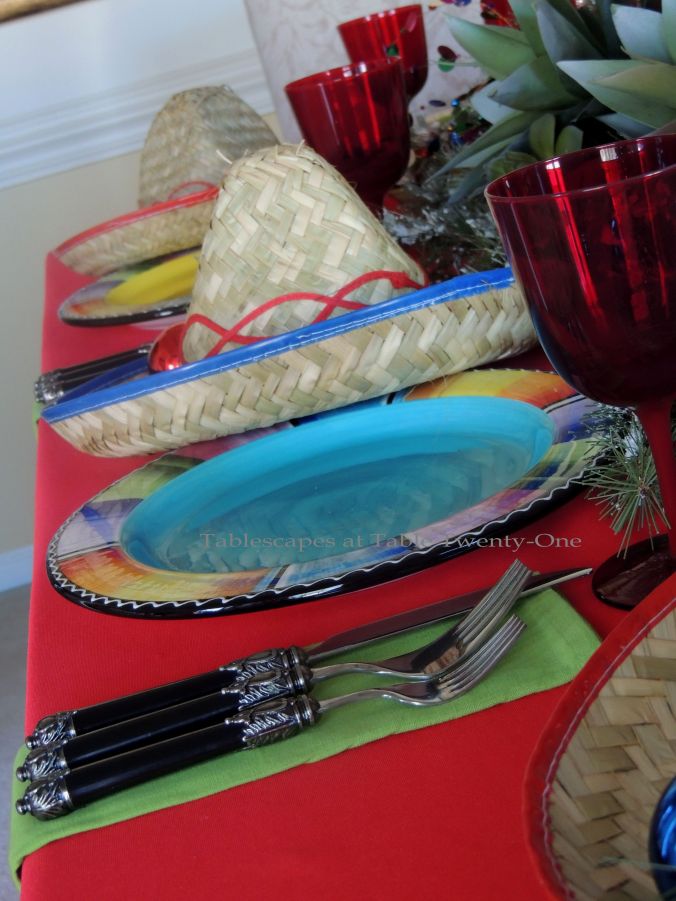Tablescapes at Table Twenty-One – Christmas Fiesta: double place setting