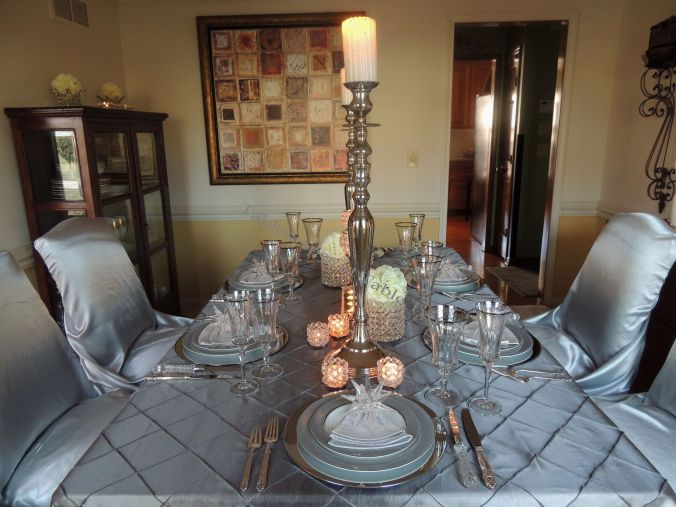 Tablescapes at Table Twenty-One, Platinum New Year's Eve Wedding: Full Table