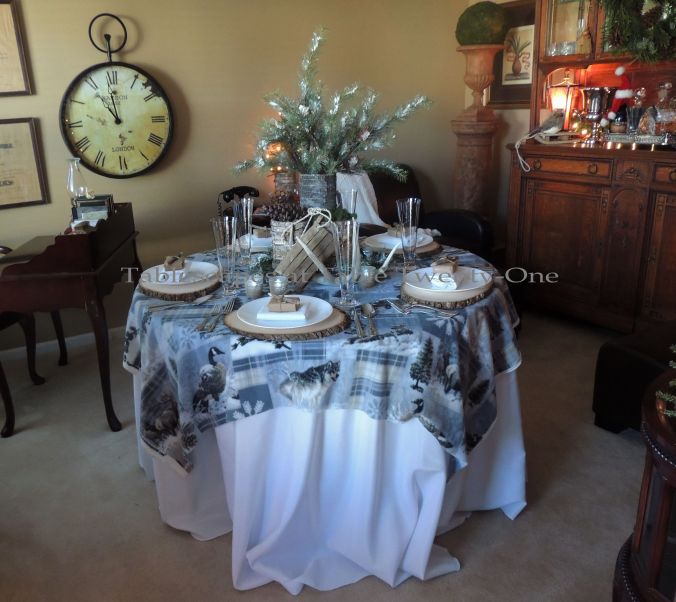 Tablescapes at Table Twenty-One, Woodland Men's Christmas Tablescape: Full table