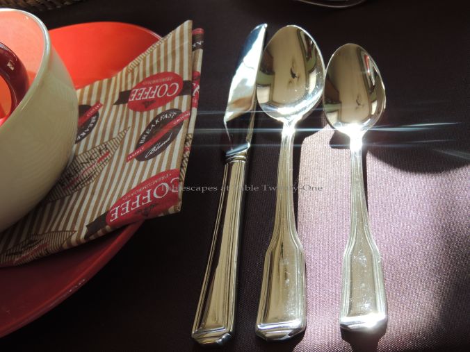 Tablescapes at Table Twenty-One, Christmas Coffee: Flatware