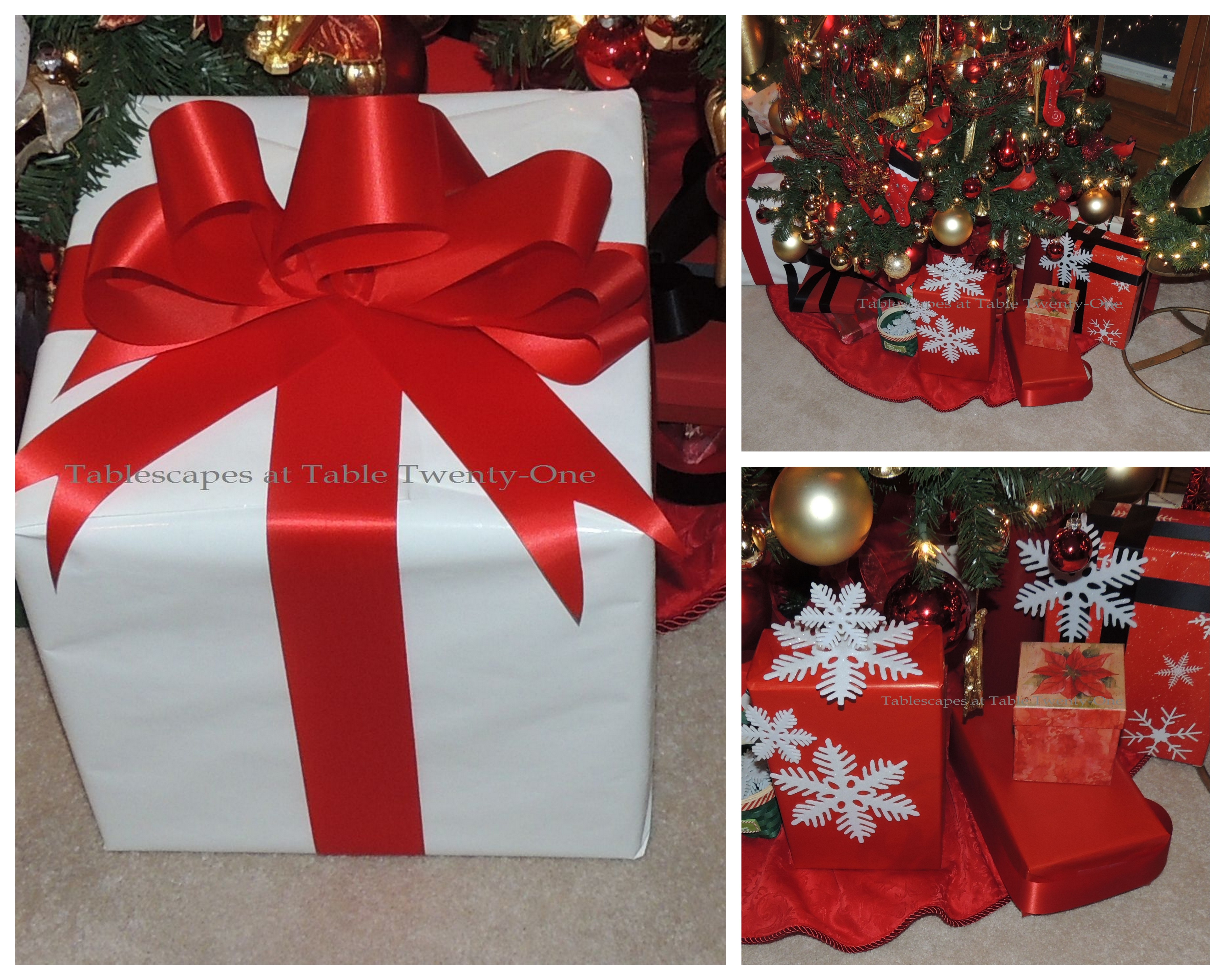 Tablescapes at Table Twenty-One, 'Twas the Night Before Christmas: Wrapped gifts