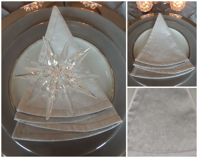 Tablescapes at Table Twenty-One, Platinum New Year's Eve Wedding: Napkin collage