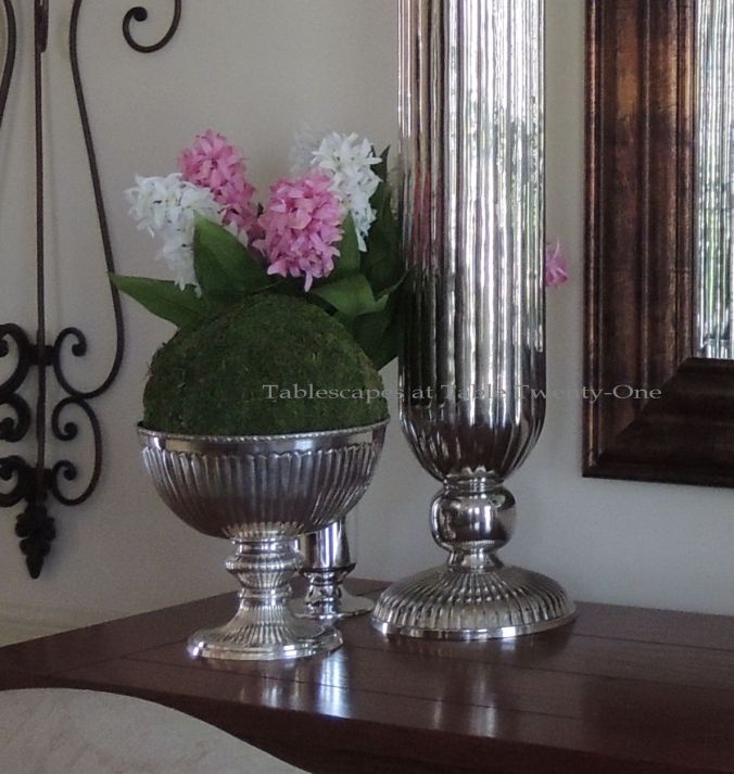 Tablescapes at Table Twenty-One, www.tabletwentyone.wordpress.com - Easter in Pink & Grey: Short florals