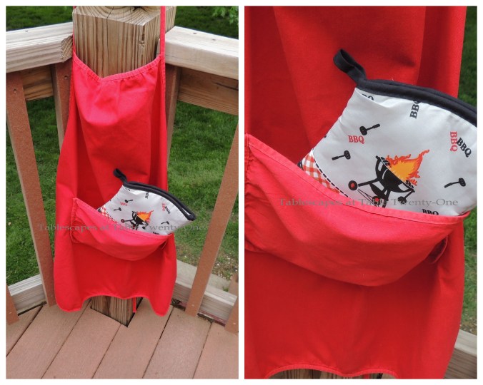 Tablescapes at Table Twenty-One, www.tabletwentyone.wordpress.com: Grill It Up! - Apron, pot holder collage