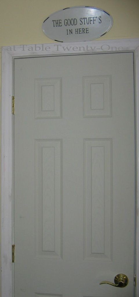 Tablescapes at Table Twenty-One, www.tabletwentyone.wordpress.com, “My Organized Mess – ‘Where Do You Keep It All?’” - Dressing room door leading into attic storage space