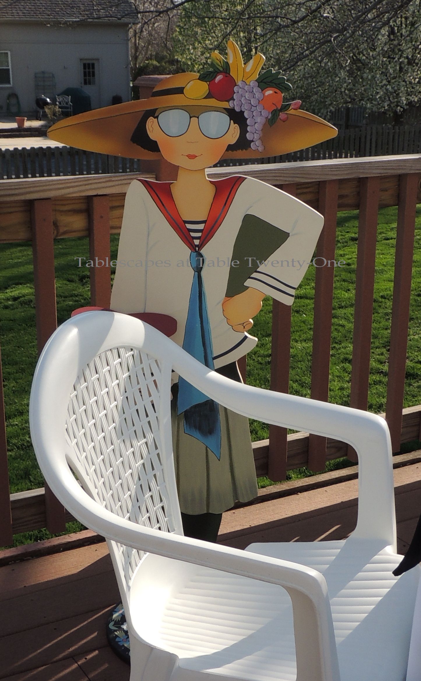 Tablescapes at Table Twenty-One, www.tabletwentyone.wordpress.com: Life Is Just a Chair of Bowlies -  Mary Engelbreit wooden figure