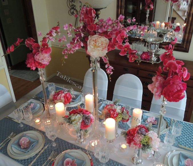 Tablescapes at Table Twenty-One, www.tabletwentyone.wordpress.com: My Sister’s Wedding China - full centerpiece