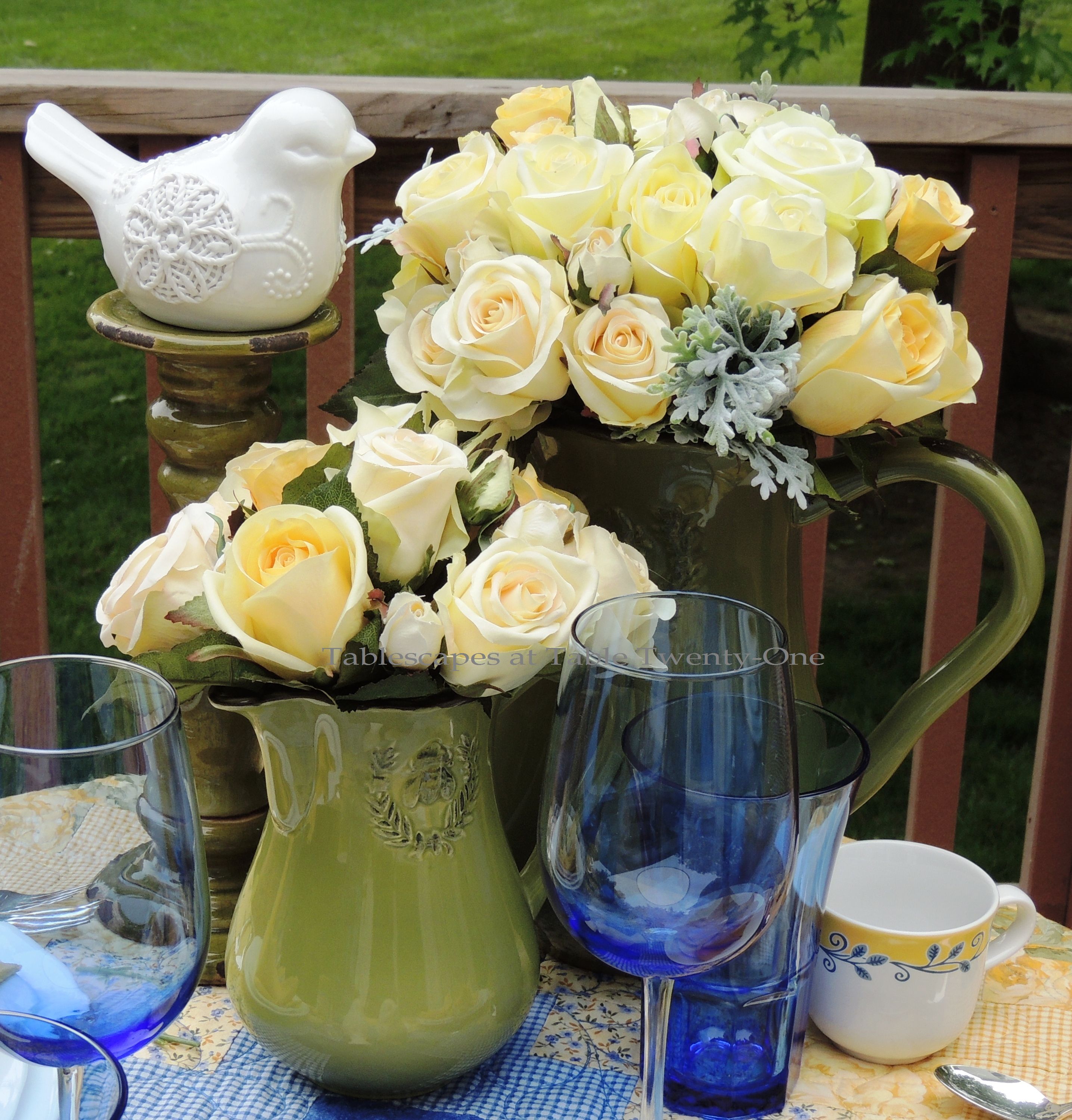 Tablescapes at Table Twenty-One, www.tabletwentyone.wordpress.com, Summer Luncheon for Two: centerpiece