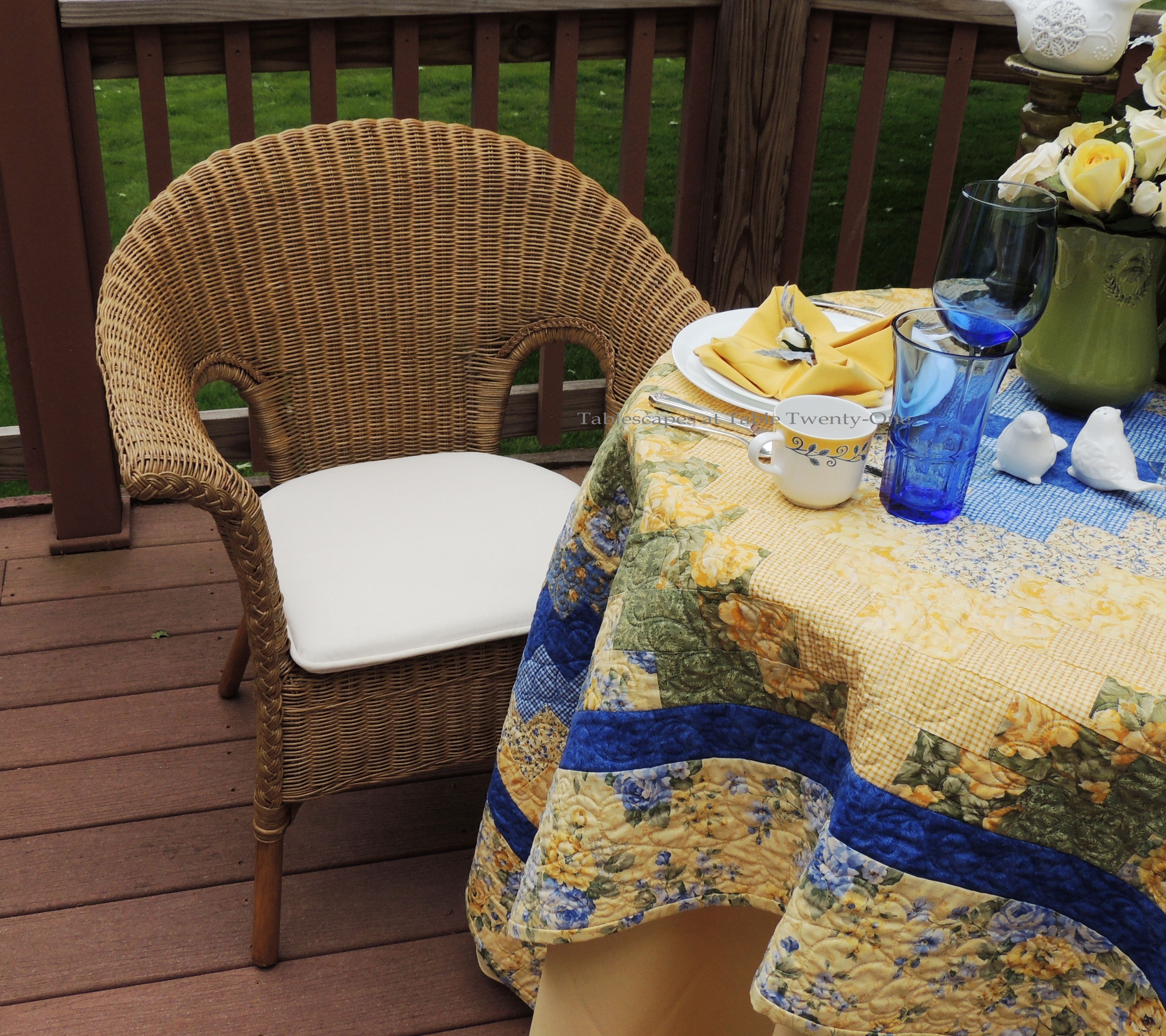 Tablescapes at Table Twenty-One, www.tabletwentyone.wordpress.com, Summer Luncheon for Two: wicker chair