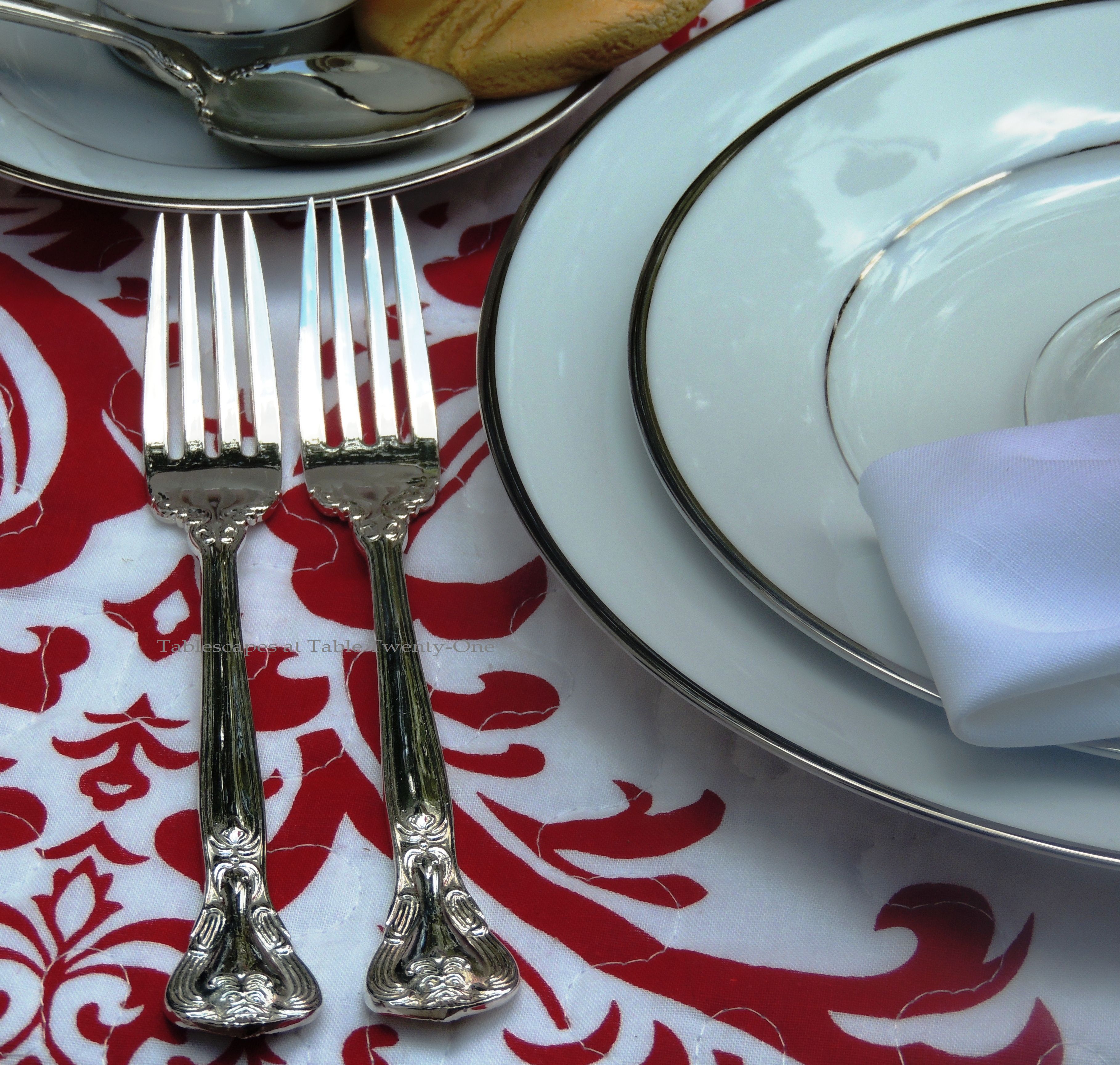 Tablescapes at Table Twenty-One, www.tabletwentyone.wordpress.com, Midsummer Shabby Chic Apple Tablescape: flatware