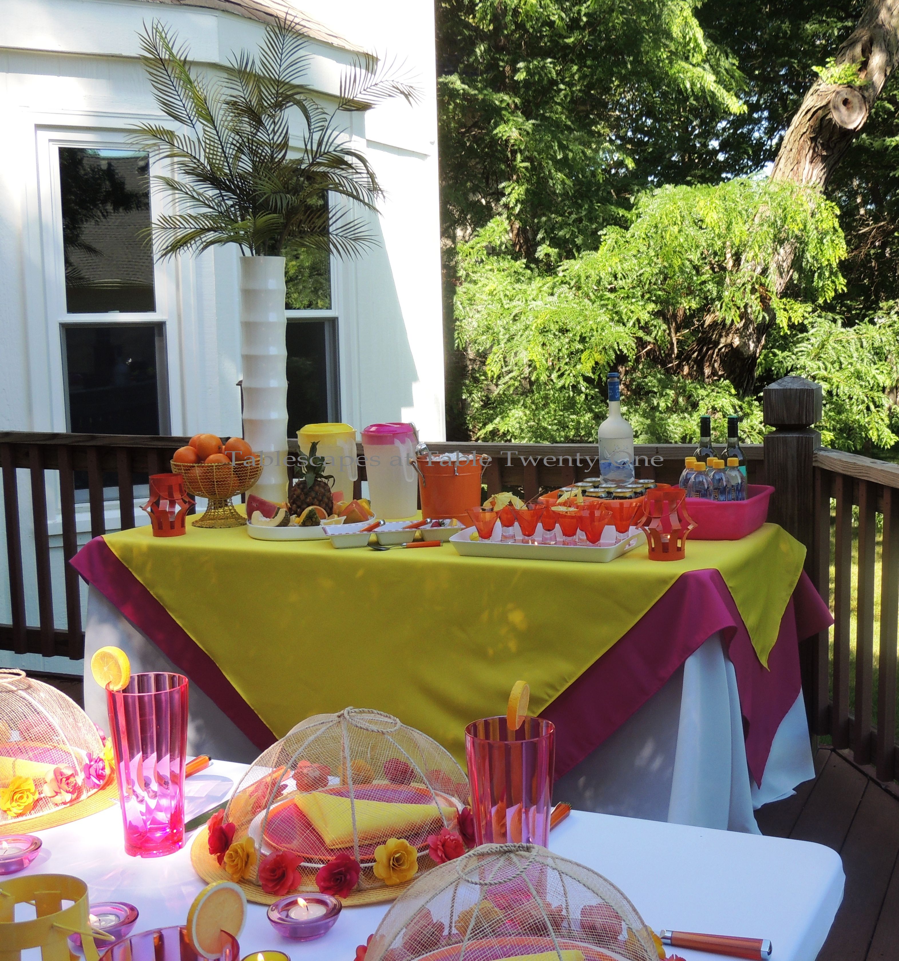 Tablescapes at Table Twenty-One, www.tabletwentyone.wordpress.com, Hot Fun in the Summertime! - Buffet table