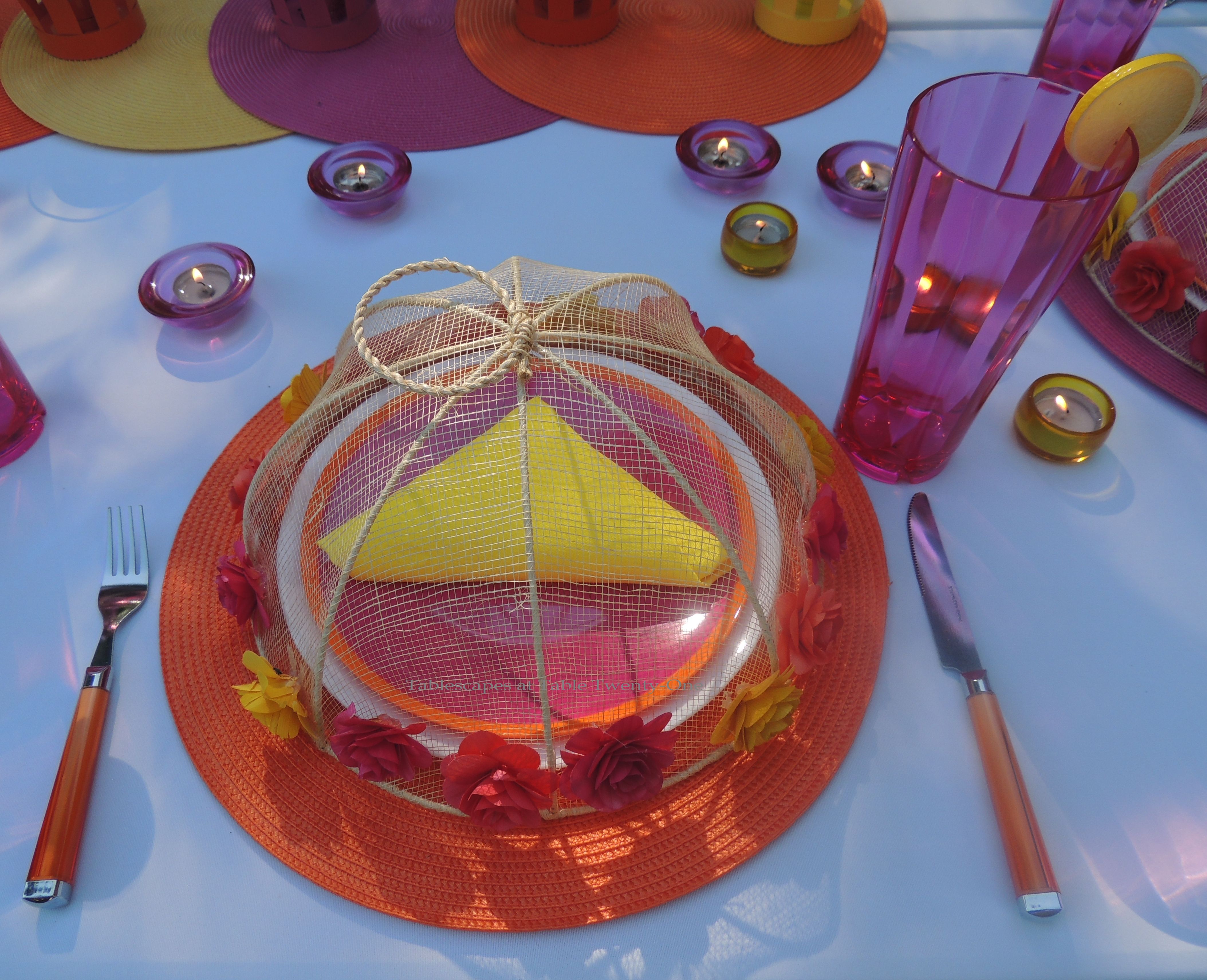 Tablescapes at Table Twenty-One, www.tabletwentyone.wordpress.com, Hot Fun in the Summertime! - Place setting