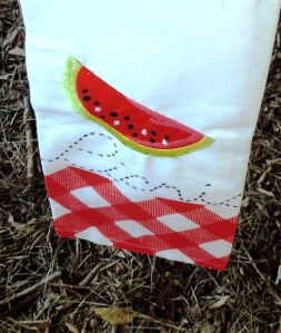 INSPIRATION: A tea towel/napkin with all the fun & whimsical elements of a summer picnic.