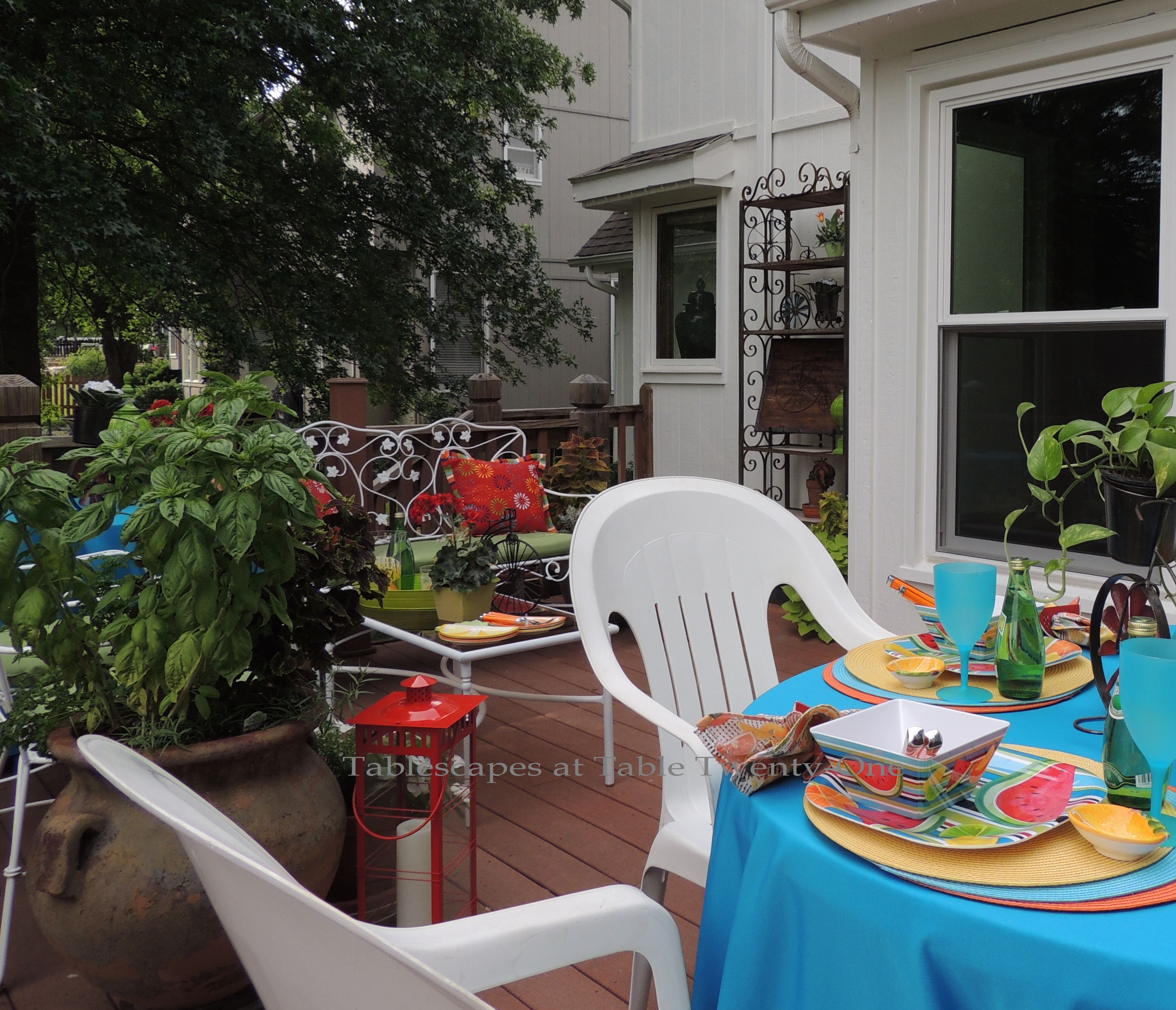 Tablescapes at Table Twenty-One, www.tabletwentyone.wordpress.com, Summer Fruits & Penny-farthings - Lounge area & baker's rack