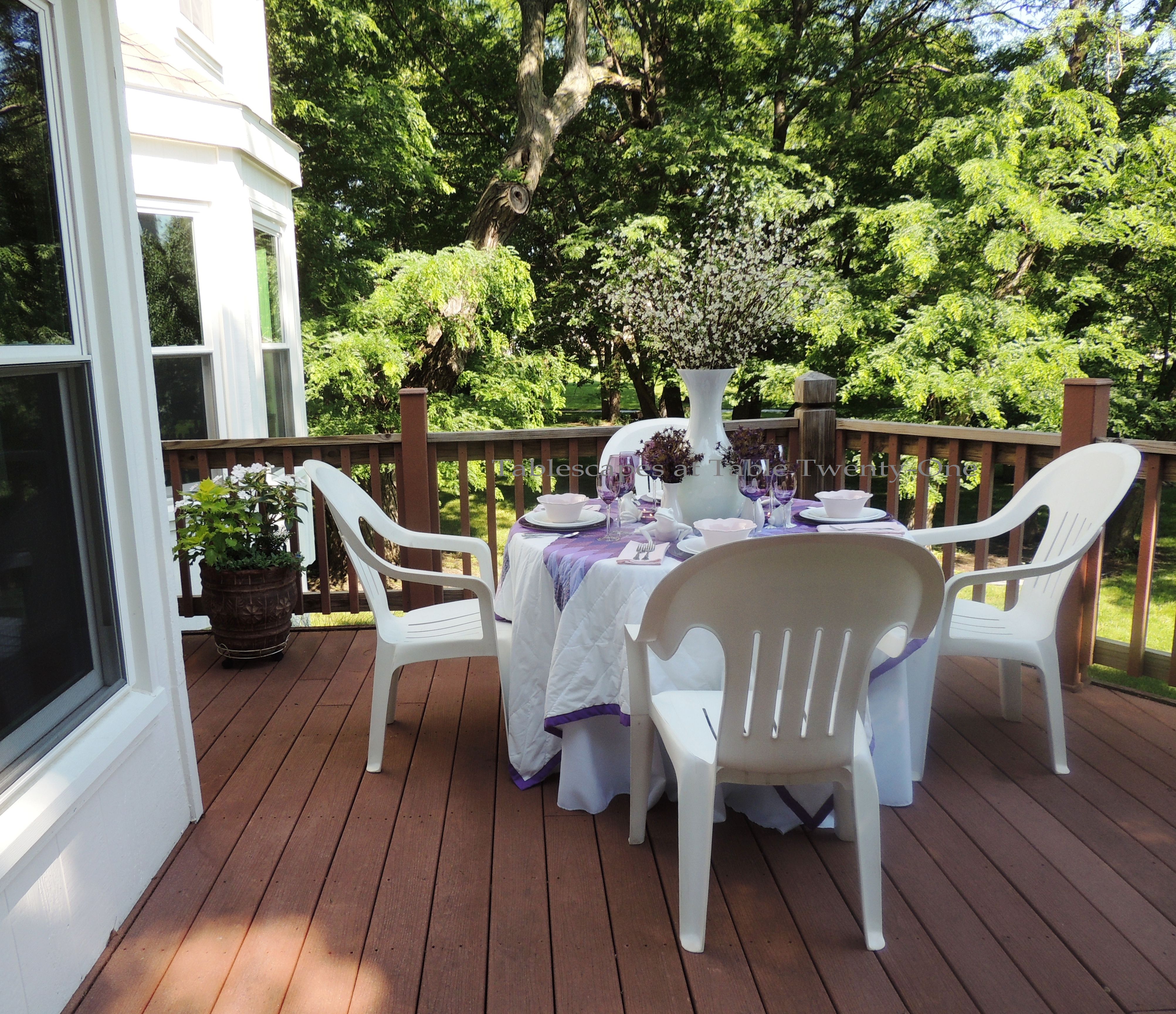 Tablescapes at Table Twenty-One, www.tabletwentyone.wordpress.com, Luscious Layers of Lavender: Full table