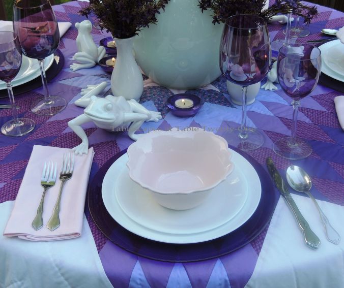 Tablescapes at Table Twenty-One, www.tabletwentyone.wordpress.com, Luscious Layers of Lavender: Place setting