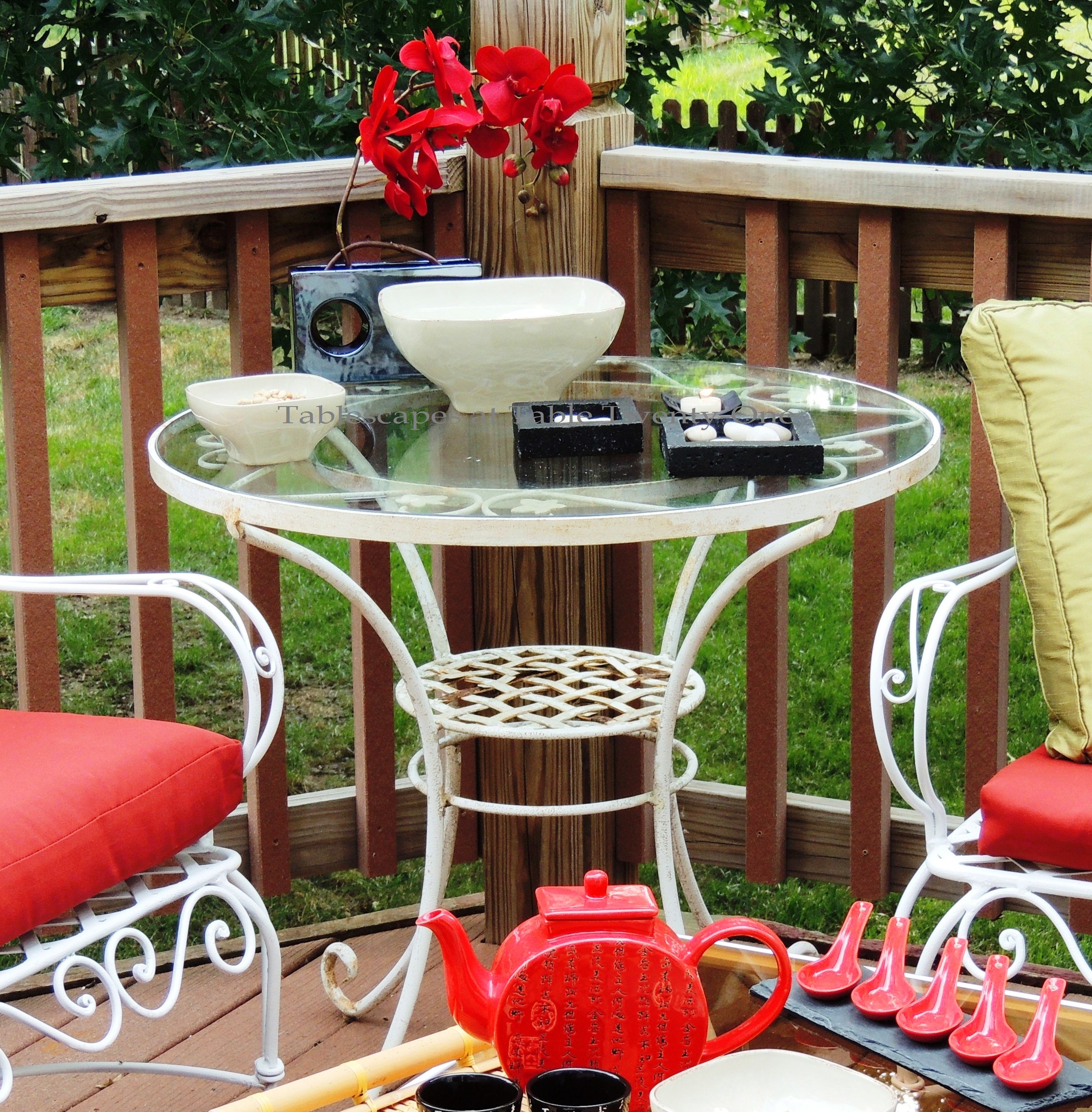 Tablescapes at Table Twenty-One, www.tabletwentyone.wordpress.com, Chinese Takeout: Side table