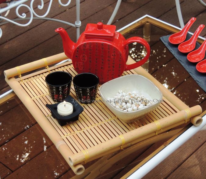 Tablescapes at Table Twenty-One, www.tabletwentyone.wordpress.com, Chinese Takeout: Tea tray