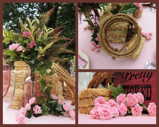 Tablescapes at Table Twenty-One, www.tabletwentyone.wordpress.com, Breast Cancer Awareness Month: Pretty in Pink for the Cowgirl in You: Centerpiece collage